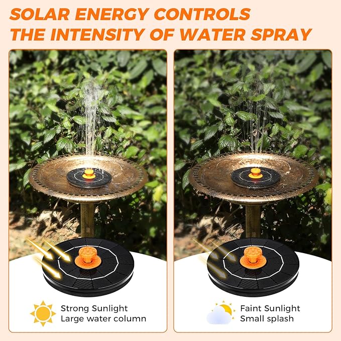 4.0W Solar Fountain, 2026 Upgrade Solar Bird Bath Fountains Pump - Image 3