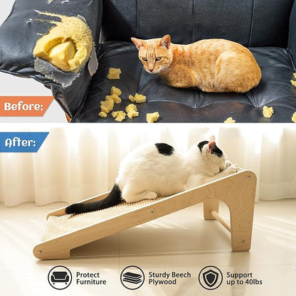 PETKARAY Cat Scratcher, Sisal Scratching Ramp, L Shape Scratch Pad - Image 5