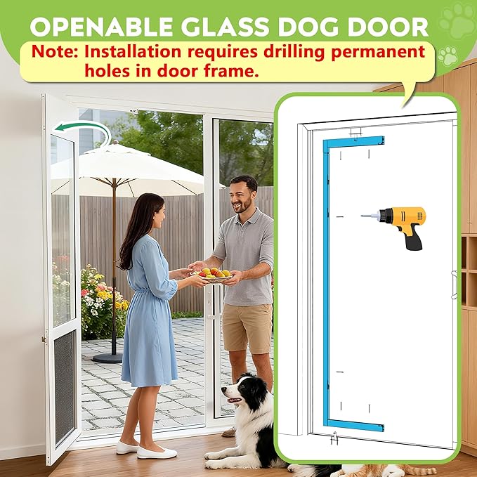 3 Flap XLarge Dog Door for Sliding Glass Door, Openable Pet Door for Sliding - Image 3