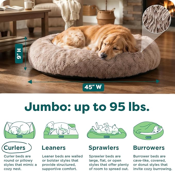 Furhaven 45" Round Calming Donut Dog Bed - Image 3
