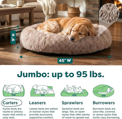 Furhaven 45" Round Calming Donut Dog Bed - Image 3