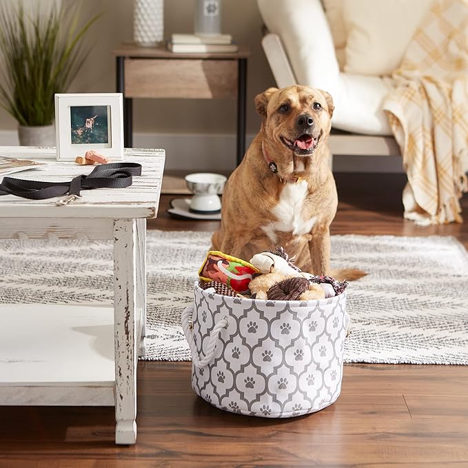 Bone Dry Pet Storage Collection Lattice Paw Print, Small Round - Image 4