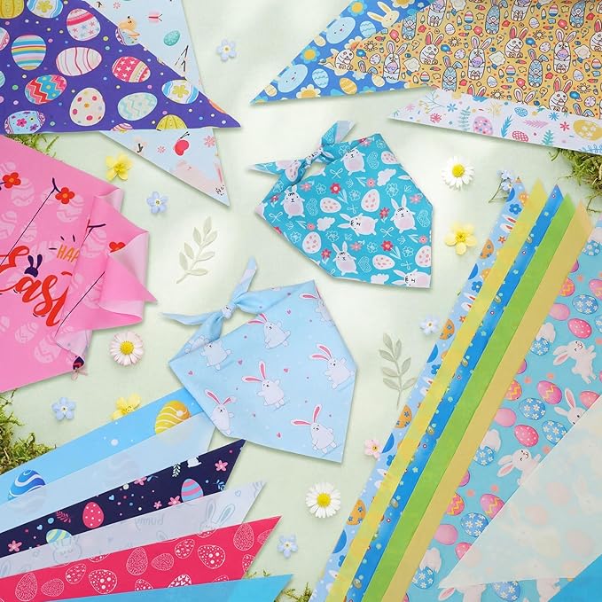 Huhumy 100 Pcs Spring Dog Bandanas Bulk in 3 Sizes, Washable Pastel Floral & - Image 4