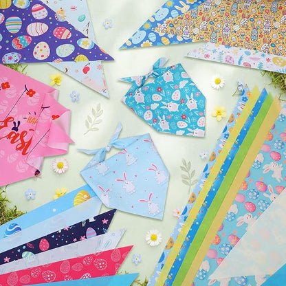 Huhumy 100 Pcs Spring Dog Bandanas Bulk in 3 Sizes, Washable Pastel Floral & - Image 4