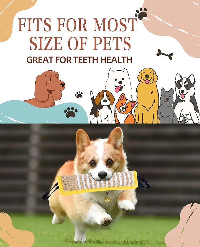 Clysoru Squeaky Tug Toy for Dogs Jute - Image 6