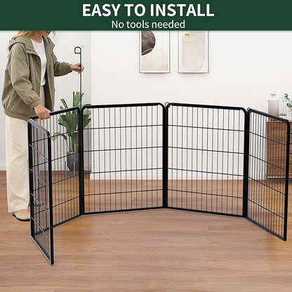 PETIME Dog Playpen, Metal Exercise Puppy Pen Heavy Duty Kennels Yard Fence - Image 4