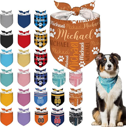 Custom Dog Bandana Personalized Puppy Bandana Customized Name Neckwear Bandanas by Aolun