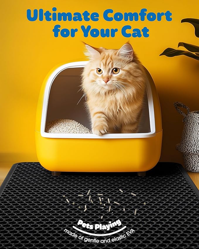 Cat Litter Mat - 30'' x 24'' Large Litter Trapping Mat, Waterproof, Urine-Proof - Image 3