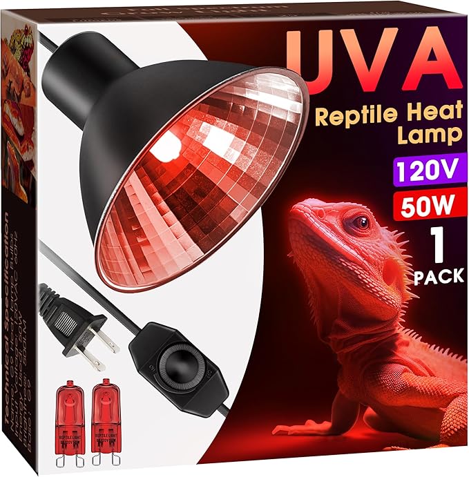 Briignite Reptile Heat Lamp Red, 50W G9 Heat Bulb & Dome Reptile Light Fixture by WelcometoBriigniteenjoyyourtimehere