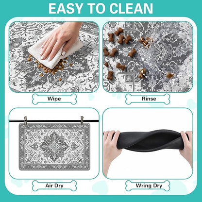 Pet Feeding Mat for Floors Waterproof Dog Mat for Food and Water Absorbent - Image 4