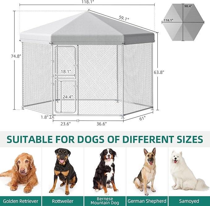 YITAHOME Large Outdoor Dog Kennel - Image 4