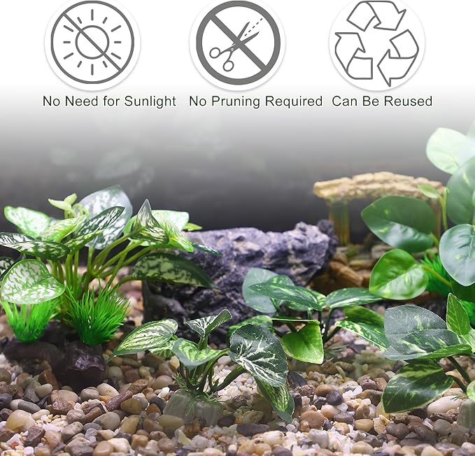Aquarium Plastic Plants, Driftwood Betta Silk Plants, Silk Plants Aquarium Set - Image 4