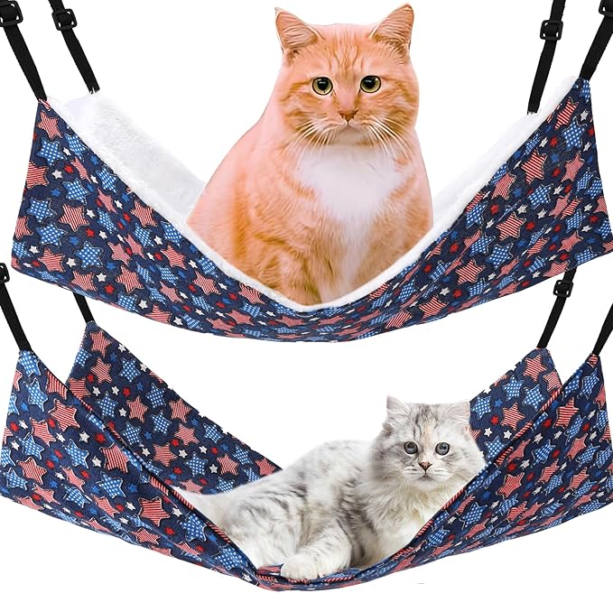 Admaison Cat Hammock for Cage Hanging Reversible 2Pack, Pet Hammock Bed by Admaison