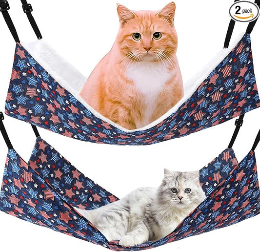 Admaison Cat Hammock for Cage Hanging Reversible 2Pack, Pet Hammock Bed by Admaison