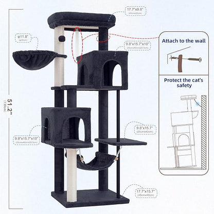 Gitelsnour 51.2'' Cat Tree Tower, Cat Tower - Image 6