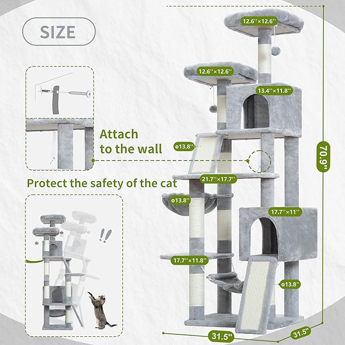 Gitelsnour Cat Tree for Indoor Cats, Sturdy Cat Tree House - Image 8