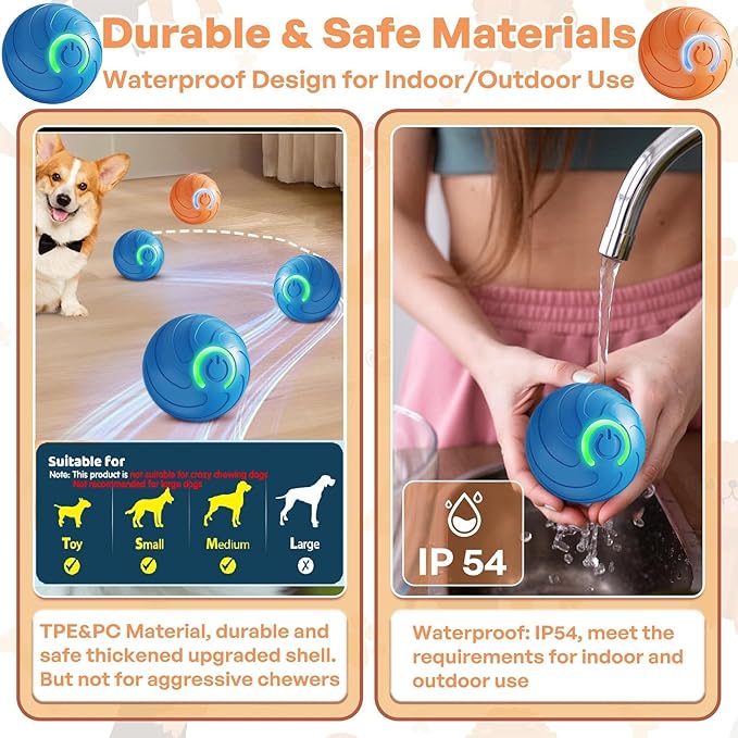 Smart jumping ball for dogs & Cats Duraspin Dog Bouncing Ball Random Path - Image 6
