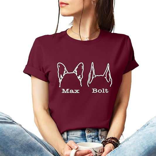 Custom Dog Mom Shirt Personalized Dog Ears Sweatshirt by CustomUnique