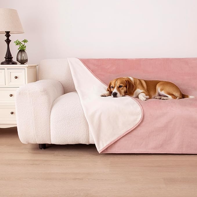 Waterproof Dog Blanket for Couch, Reversible Pet Throw Blankets Leak Proof Sofa by Secfeeling