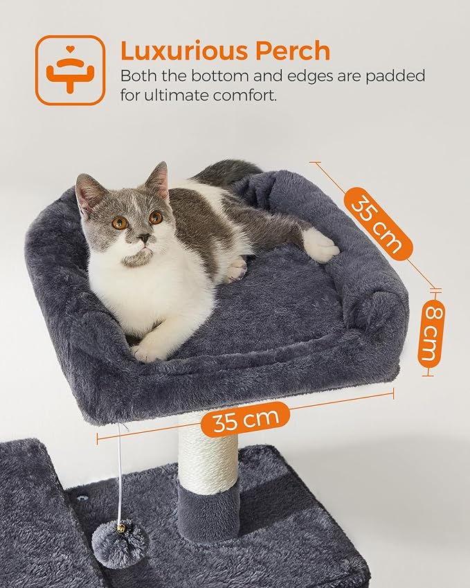 Feandrea Cat Tree, 54.2-Inch Cat Tower, Plush Multi-Level Condo - Image 4