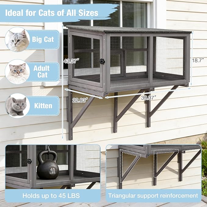 Cat Window Box, Catio Outdoor Cat Enclosure - Image 2