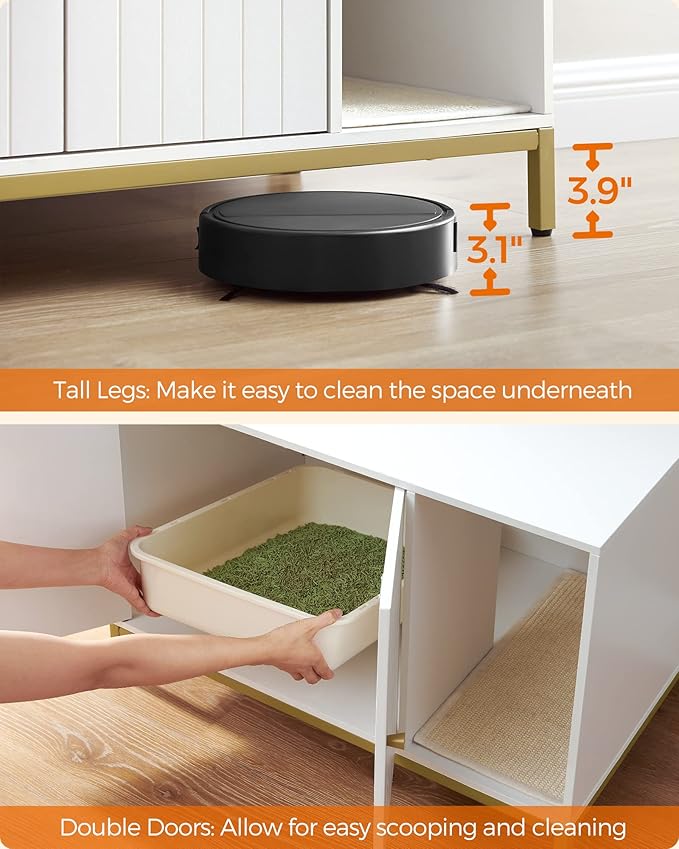 Feandrea Cat Litter Box Enclosure, Hidden Litter Box Furniture - Image 6