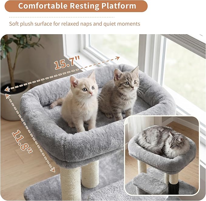 Heybly Cat Scratching Post, Small Cat Tree Tower - Image 3