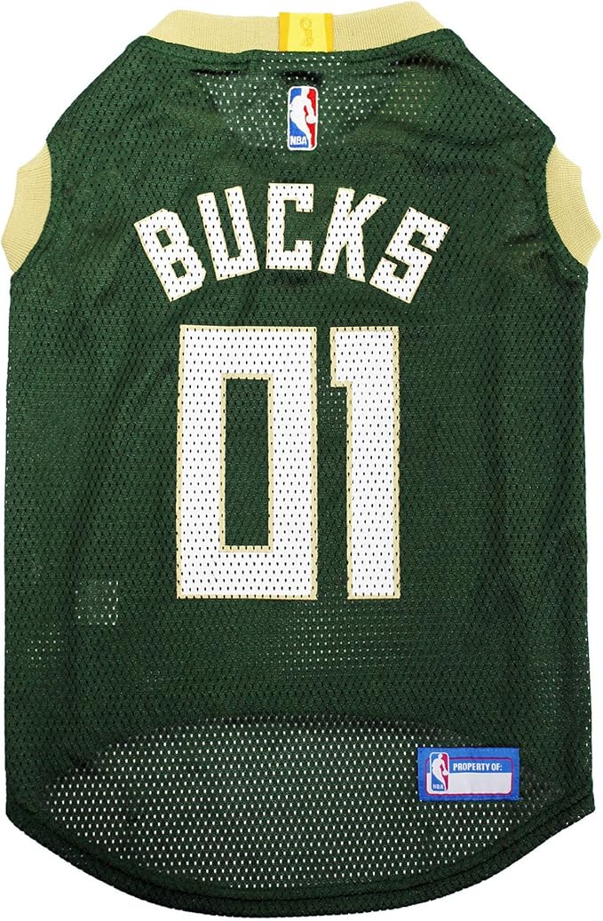 Pets First NBA MILWAUKEE BUCKS DOG Jersey, Small by PETSFIRST