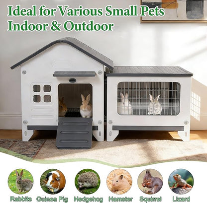 Rabbit Hutch Outdoor Indoor Plastic Waterproof Bunny Cage Enclosure Chew-Proof - Image 8