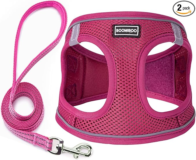Dog Harness with Leash Set, No Pull Adjustable Reflective Step-in Puppy Pet by BOOMIBOO