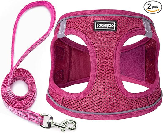 Dog Harness with Leash Set, No Pull Adjustable Reflective Step-in Puppy Pet by BOOMIBOO