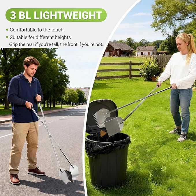 AugFir Lightweight Stainless Steel 48" Pooper Scooper - Image 2