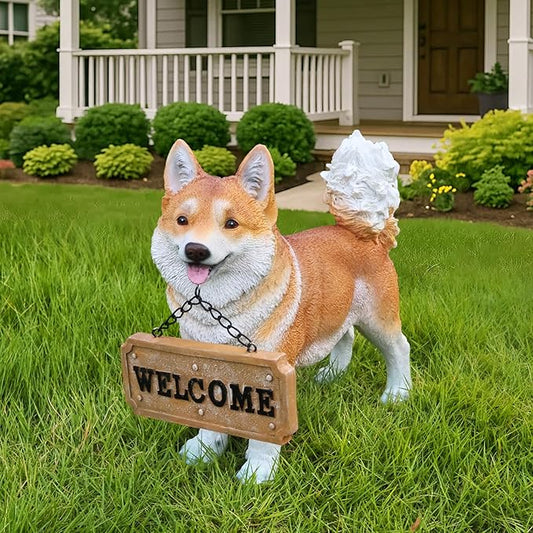 Shiba Inu Dog Garden Statue by Sprgarde