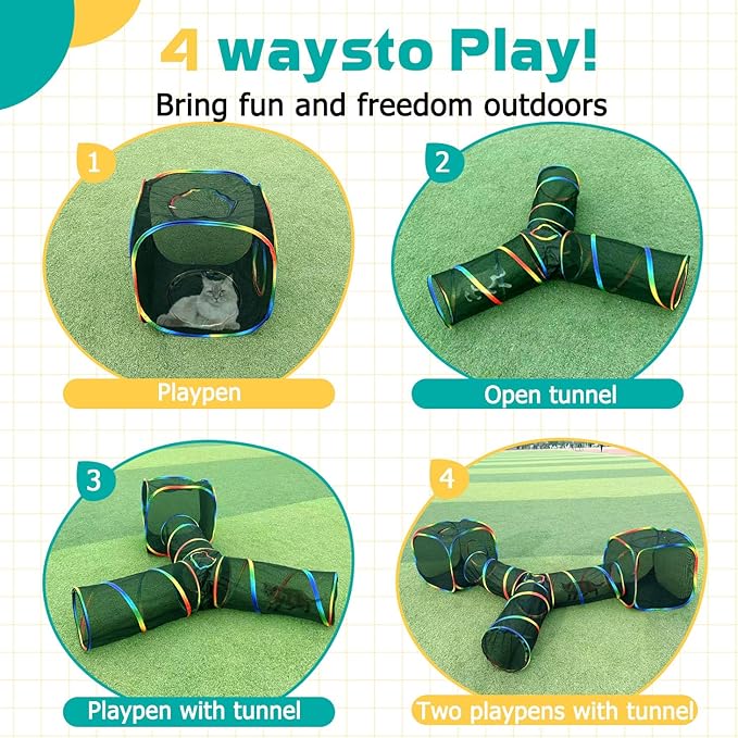 Outdoor Rainbow Cat Enclosures Playground, Outside House - Image 2