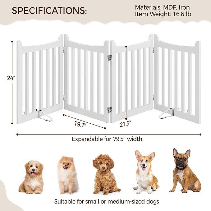 Yaheetech 24" H Freestanding Pet Gate - Image 4
