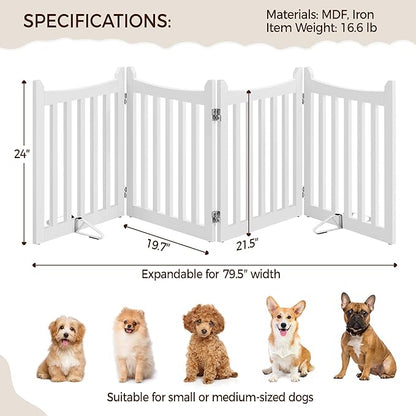 Yaheetech 24" H Freestanding Pet Gate - Image 4