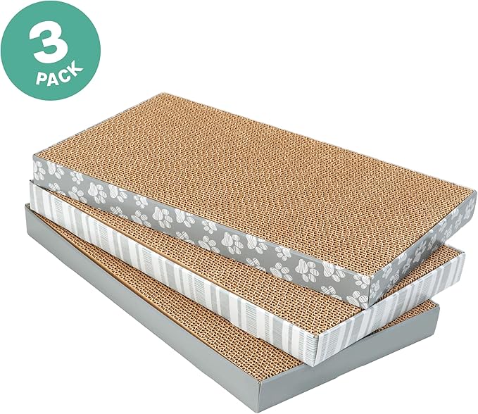 Kitty City Cat Scratcher– 3-Pack Durable Corrugated Cardboard Scratch Pads - Image 2