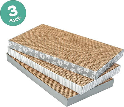 Kitty City Cat Scratcher– 3-Pack Durable Corrugated Cardboard Scratch Pads - Image 2