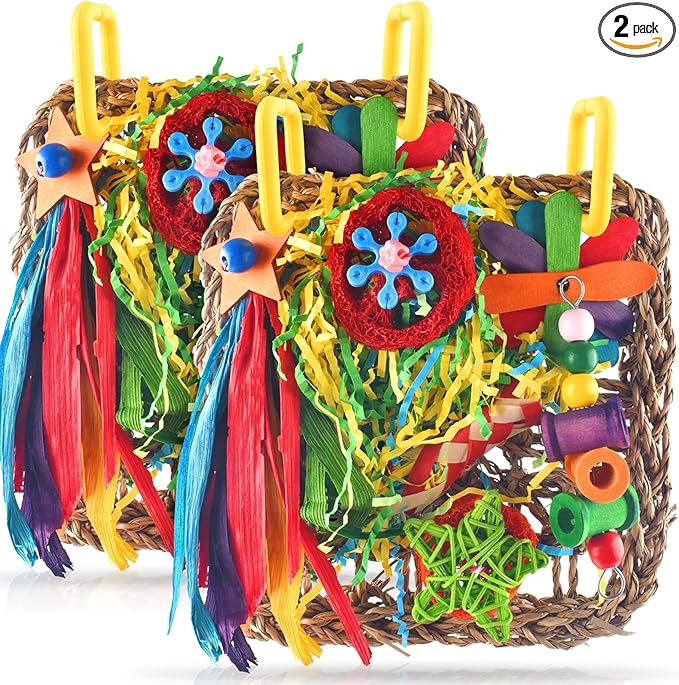 ERKOON Cockatiel Toys, Budgie Toys Foraging Toy Hanging Bird Toy by ERKOON