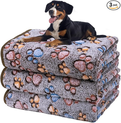 Dono 1 Pack 3 Dog Blankets, Soft Fluffy Fleece Pet Blanket Warm Sleep Mat Paw by Dono