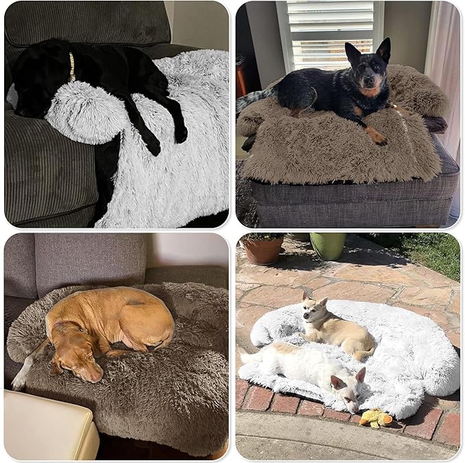 Calming Dog Bed Fluffy Plush Dog Mat - Image 7