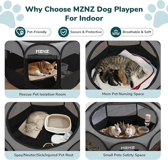Dog Playpen, Portable Puppy Pet Crate Indoors - Image 4