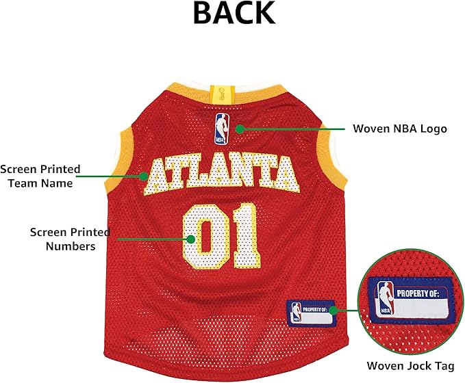 Pets First NBA Atlanta Hawks Dog Jersey, X-Small- Tank Top Basketball Pet Jersey - Image 6