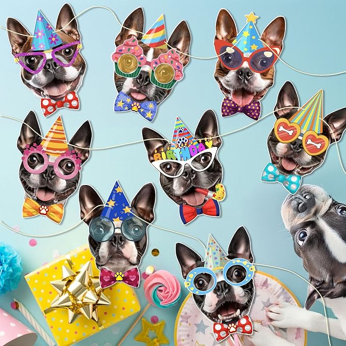 Boston Terrier Birthday Garland — Photographic Boston Terrier Faces Birthday - Image 2
