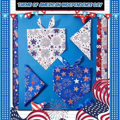 Tallew 60 Pcs 4th of July Dog Bandanas Bulk Patriotic Red White and Blue Charm - Image 5