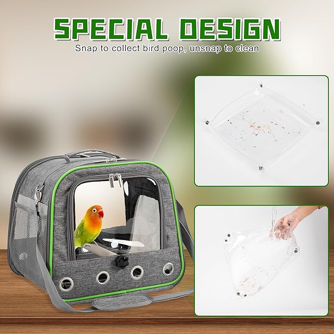 Upgraded Small Bird Carrier, Lightweight and Portable Travel Bird Cage - Image 3