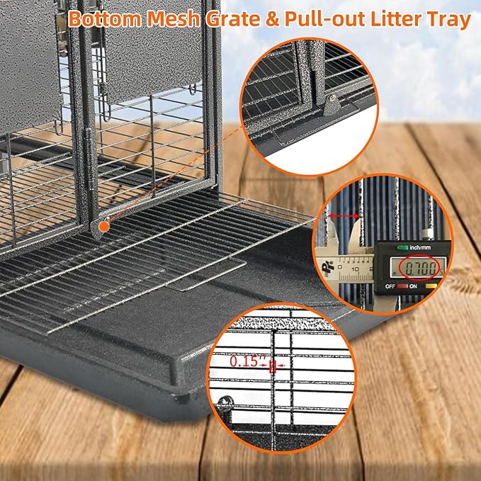 Portable Bird Travel Carrier Cage Black 19 Inch - Image 5
