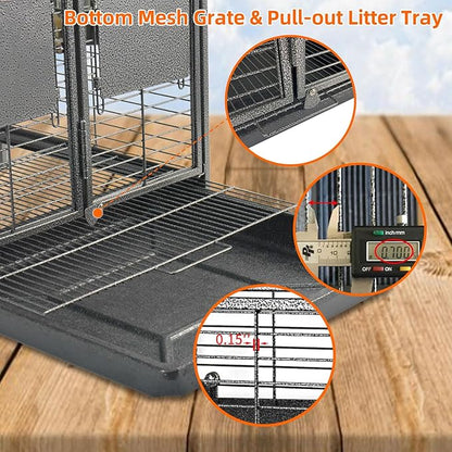 Portable Bird Travel Carrier Cage Black 19 Inch - Image 5