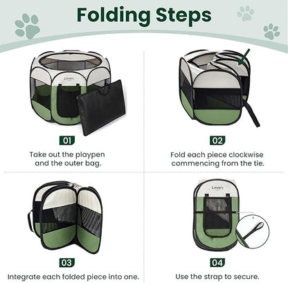 Love's cabin Pet Puppy Dog Playpen, Medium Dog Tent Crates Cage Indoor/Outdoor - Image 8
