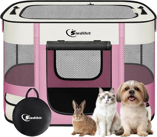 Dog Playpen, Cat Pet Puppy Pen, Portable Playpens by Siedihit
